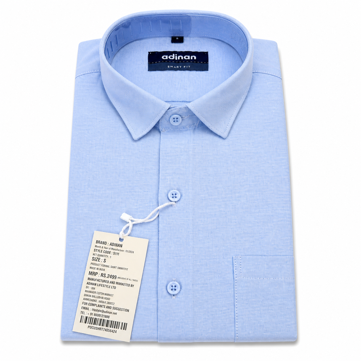 Light Blue Premium Cotton Formal Shirt