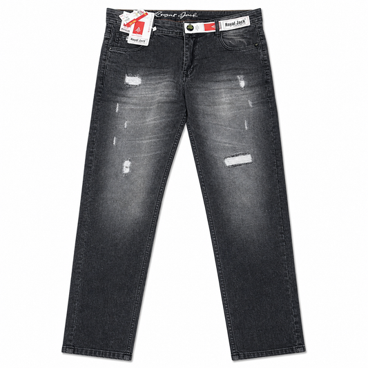Men’s Black Distressed Slim Fit Denim Jeans