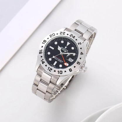Luxury Silver Stainless Steel Analog Watch