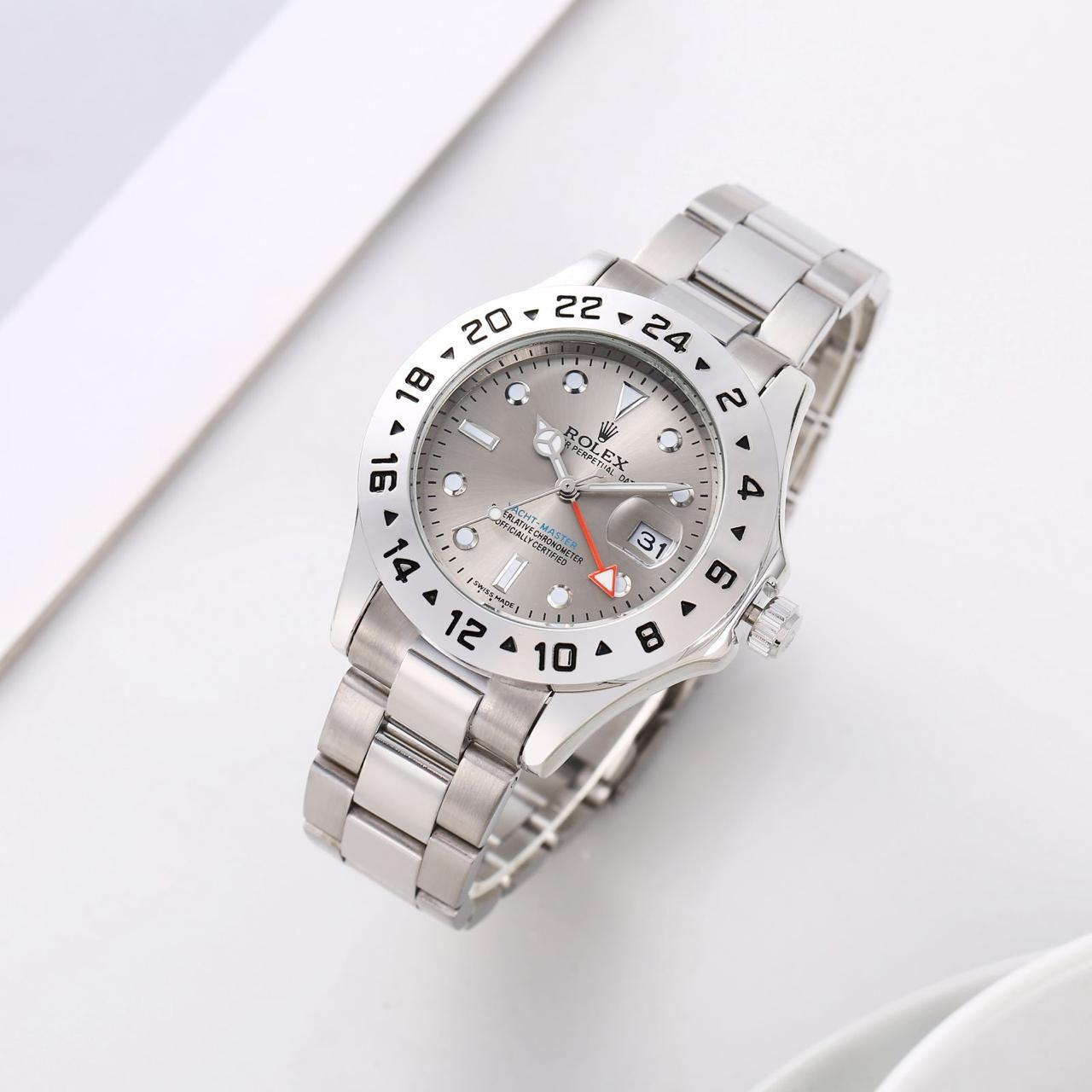 Luxury Silver Stainless Steel Analog Watch