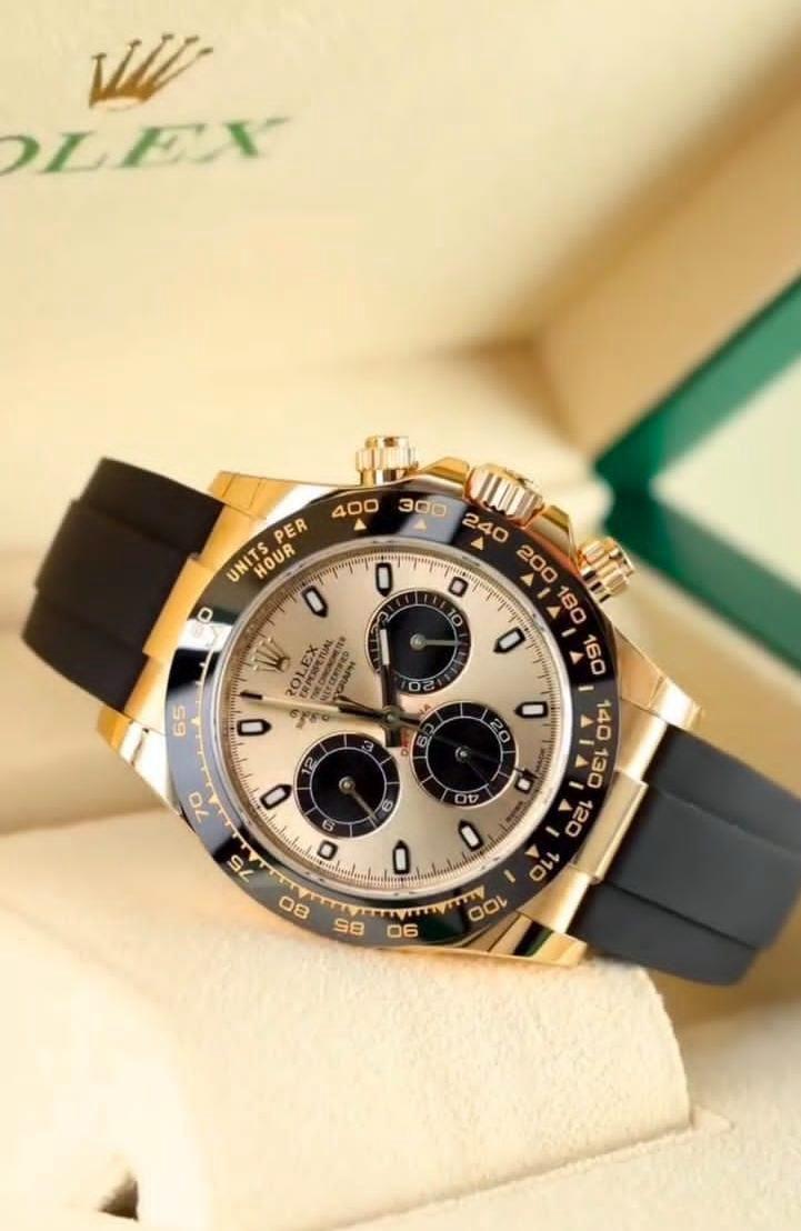 Gold Black Chronograph Sports Luxury Watch