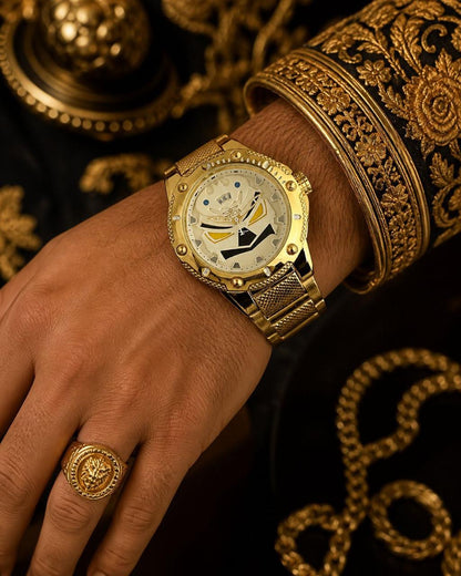 Luxury Gold Designer Analog Statement Watch