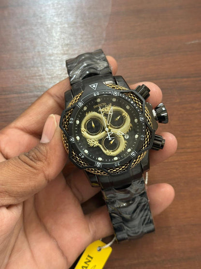 Black Gold Dragon Luxury Chronograph Watch