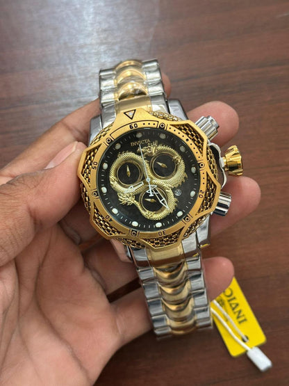 Luxury Dual Tone Dragon Dial Watch