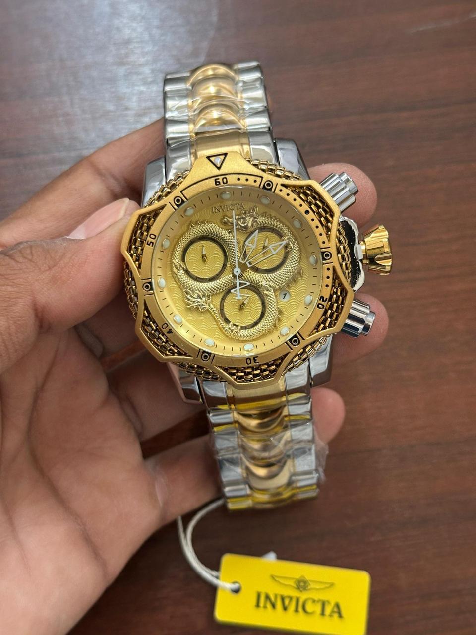 Luxury Dual Tone Dragon Dial Watch