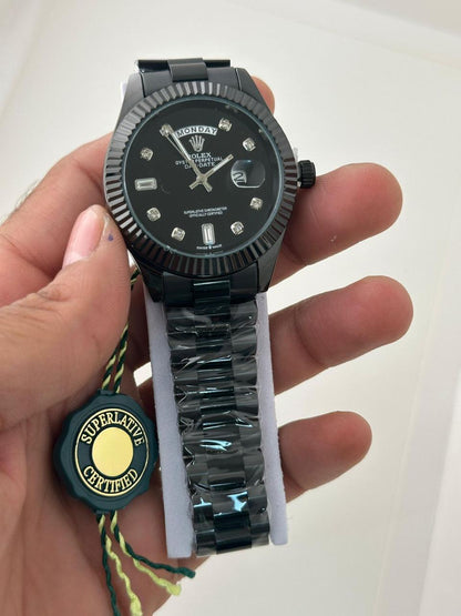 Matte Black Luxury Stainless Steel Watch