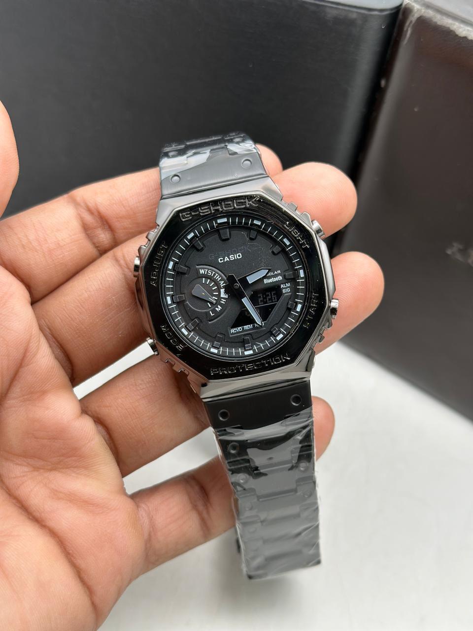Matte Black Stainless Steel Smart Sports Watch