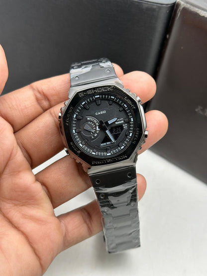 Matte Black Stainless Steel Smart Sports Watch