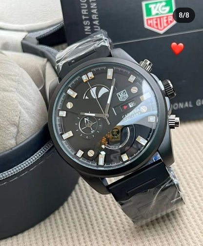 Matte Black Premium Chronograph Sports Watch