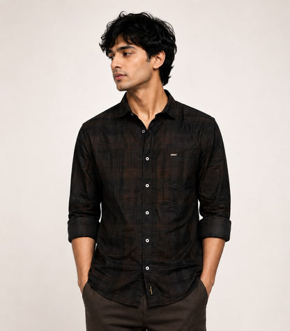 dark brown & black shirt for men