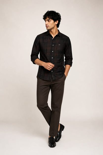 dark brown & black shirt for men