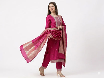 pink embroidery design kurti