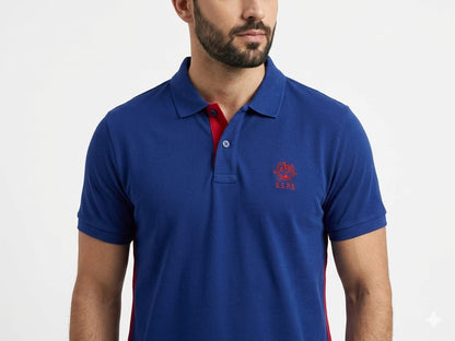 Royal Blue Cotton Slim Fit Polo T-Shirt