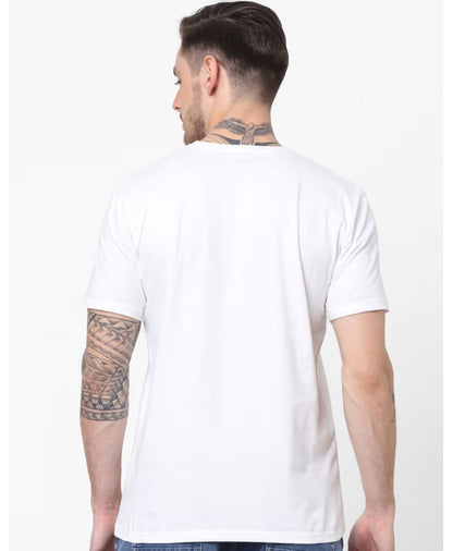White Tropical Print Casual Graphic T-Shirt
