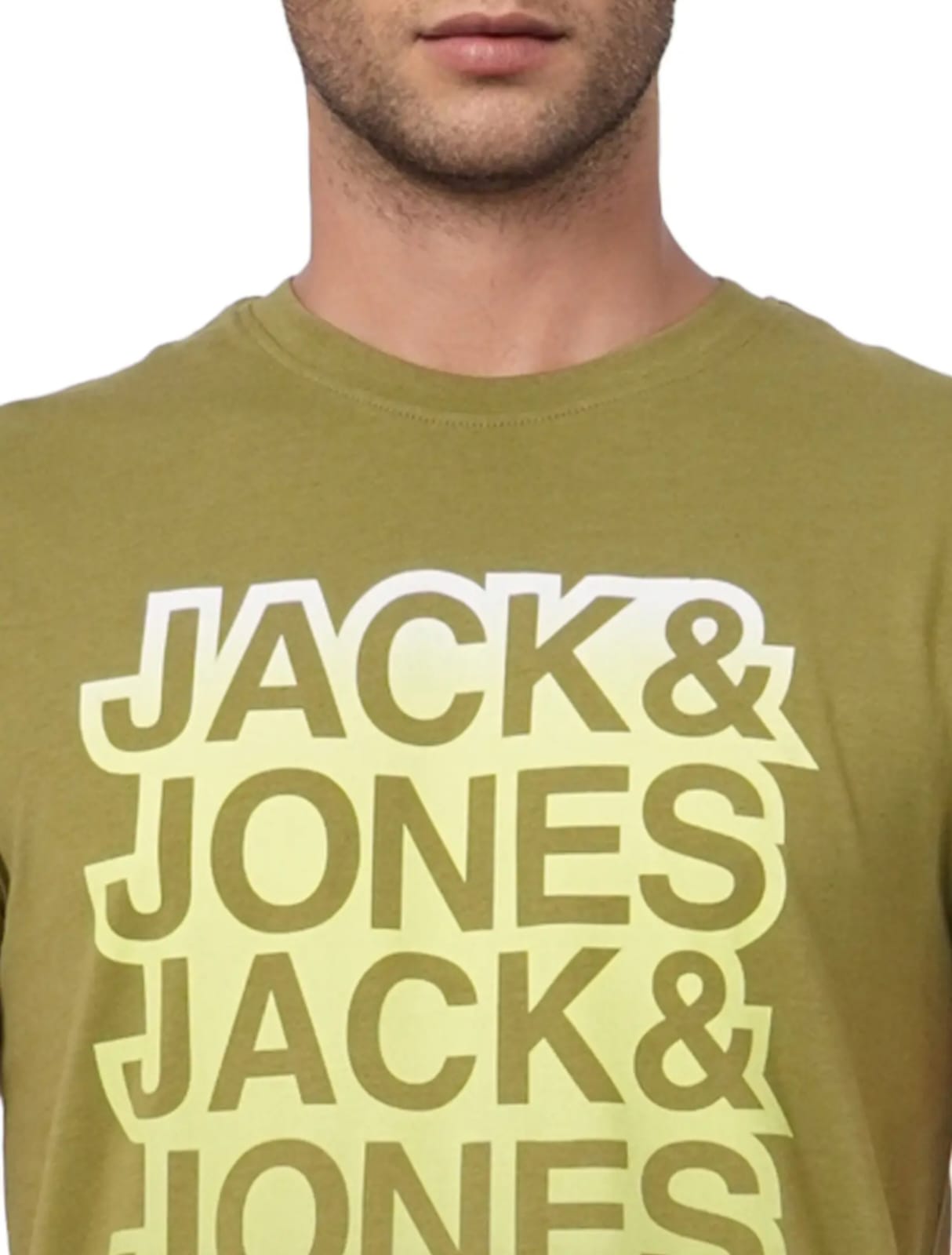Olive Green Graphic Cotton Casual T-Shirt