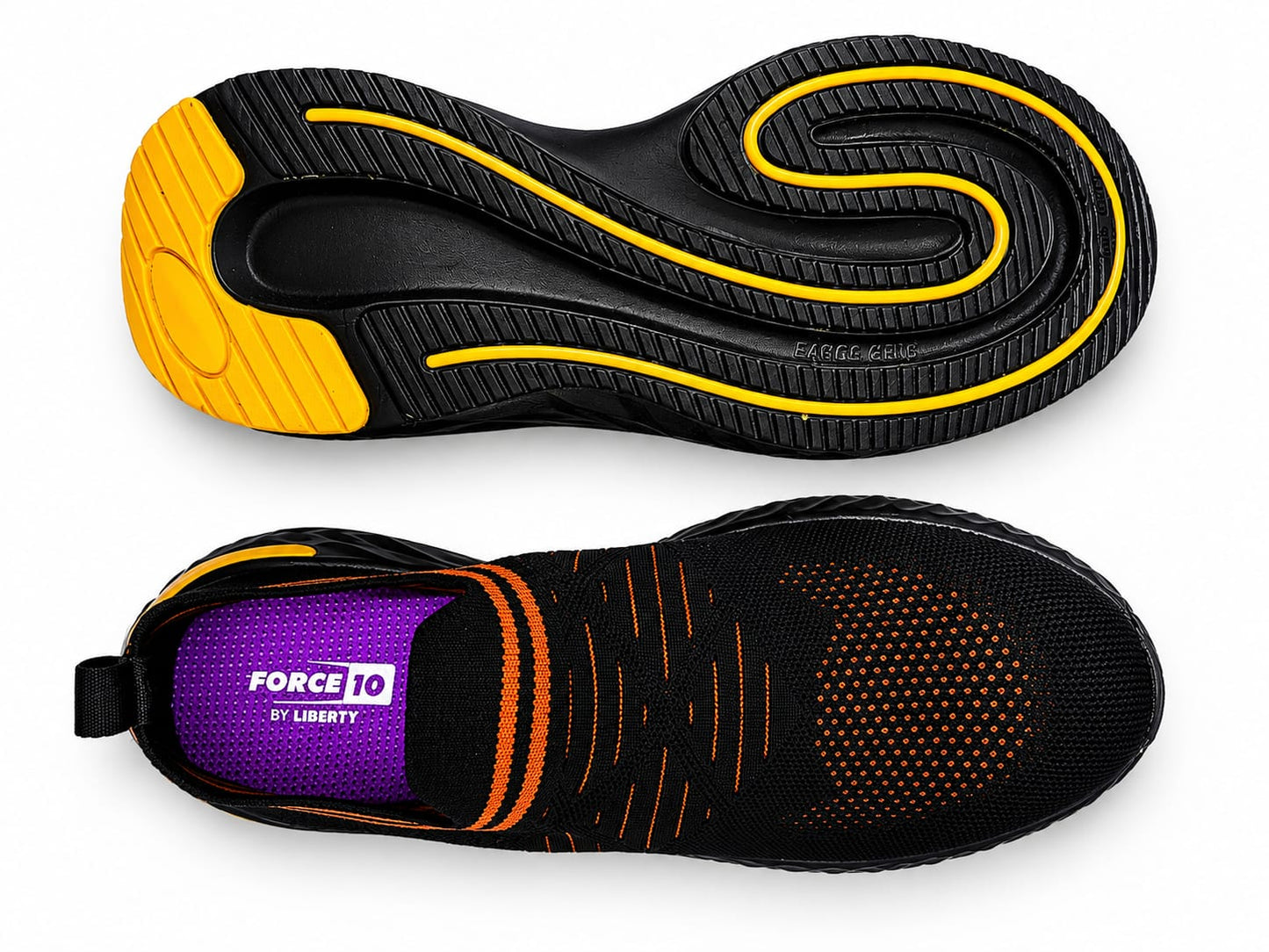force 10 black running shoes