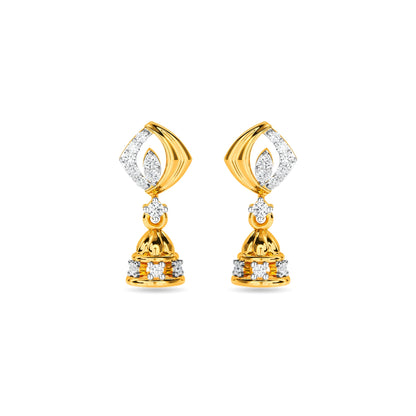 Gold Plated Diamond Jhumka Drop Earrings