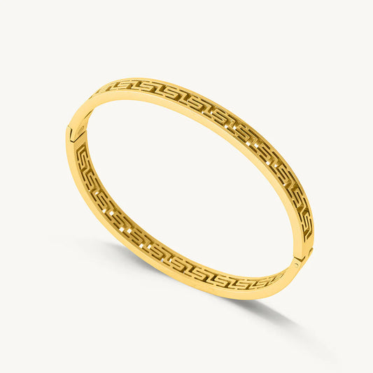 Classic Geometric Pattern Gold Bracelet