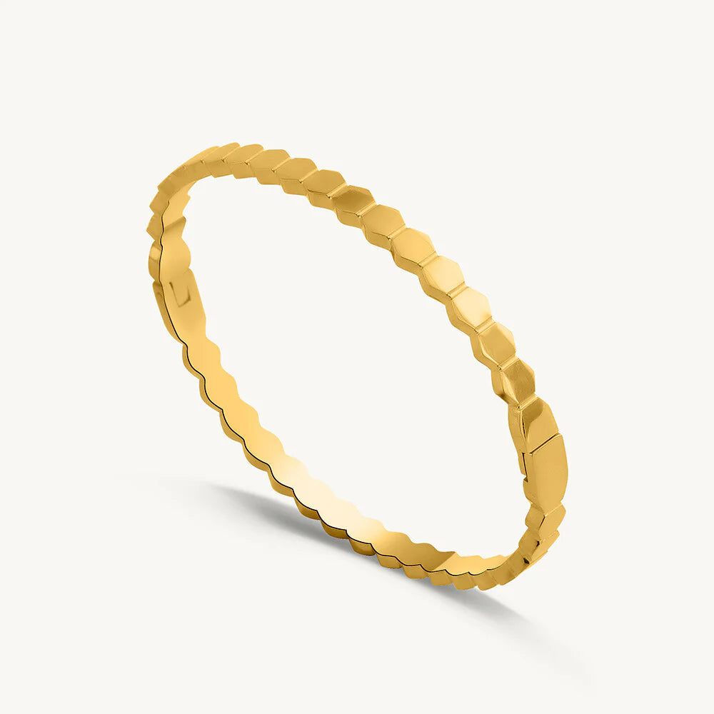 Modern Textured Gold Bracelet
