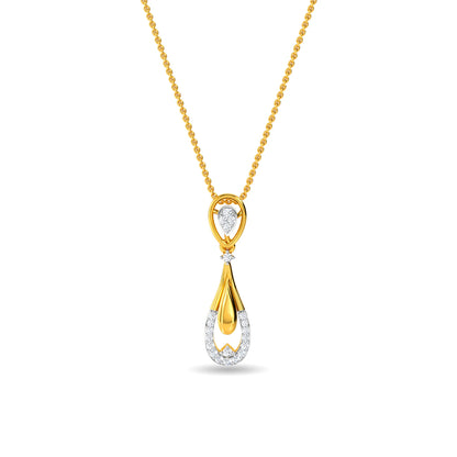 Gold Plated Diamond Teardrop Pendant Necklace