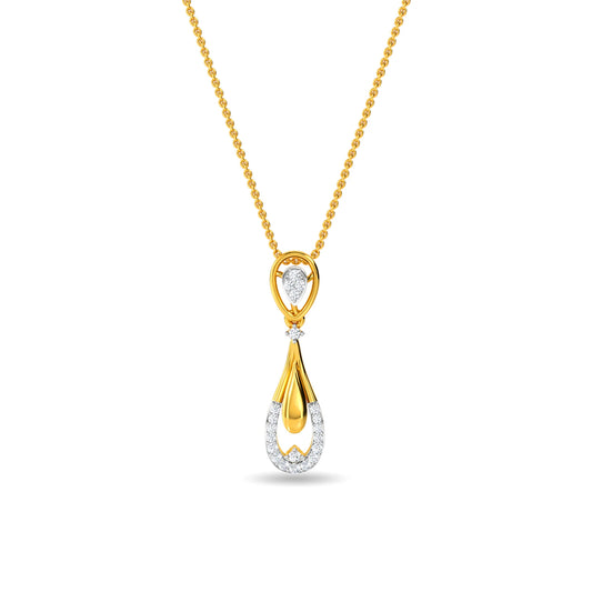 Gold Plated Diamond Teardrop Pendant Necklace